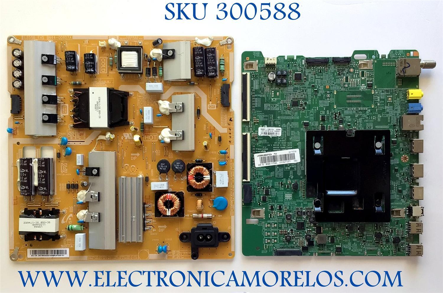 KIT DE TARJETAS PARA TV SAMSUNG / MAIN BN94-11706A / BN41-02568A / BN97-12617A / FUENTE BN44-00807A / L55S6_FHS / BN4400807A / PANEL CY-WK055HGLV1H / MODELO UN55MU6500FXZA FA01 / UN55MU6500FXZA / UN55MU6500F